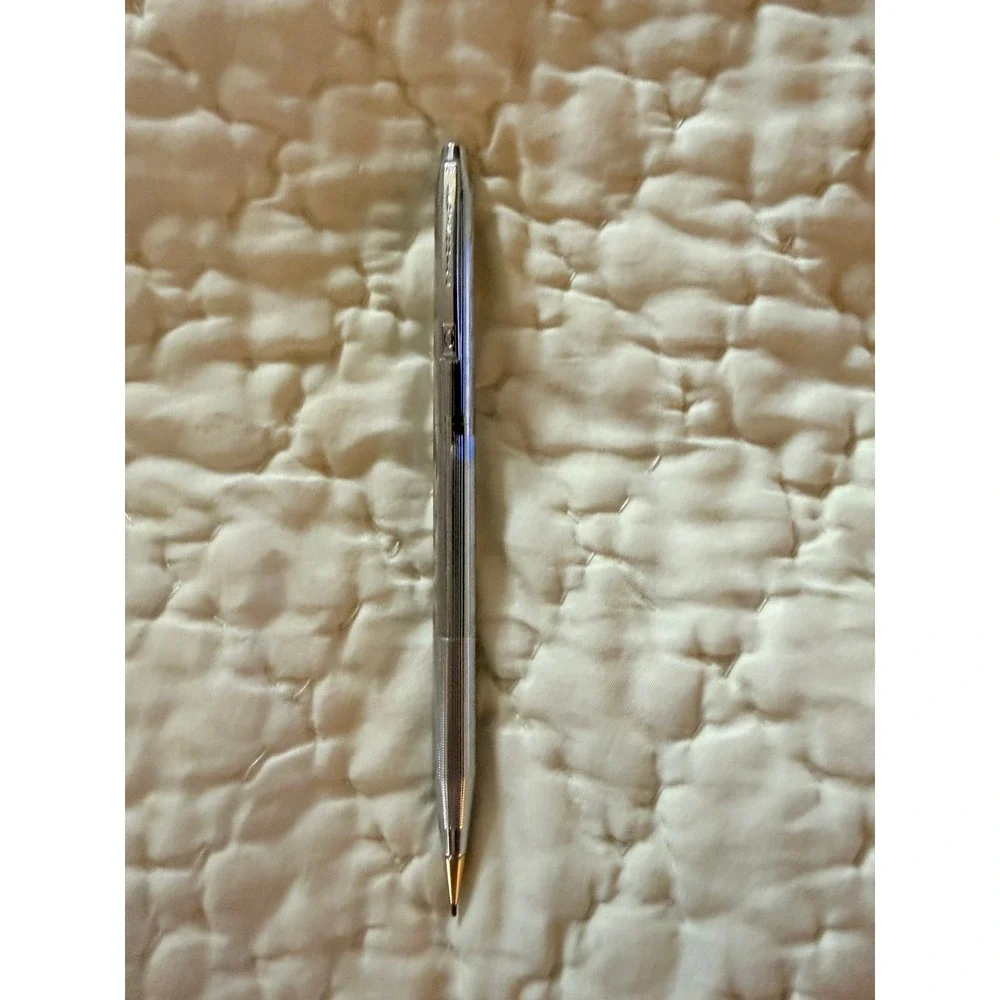 Vintage Cross Centennial Mechanical Pencil Chrome Pinstripe Made in USA Gold Tip